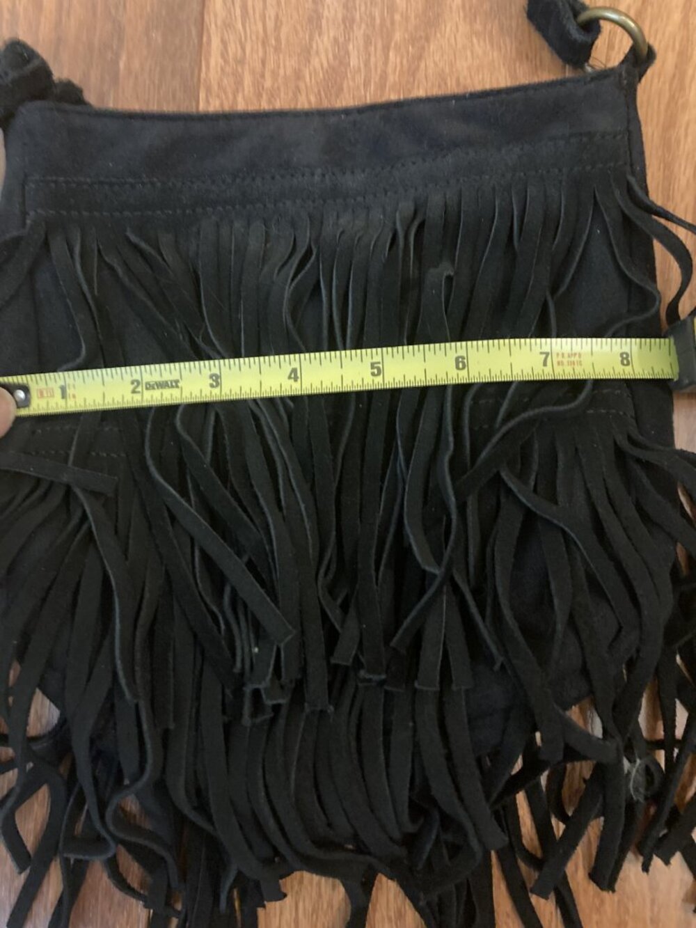 Mossimo Black Suede Fringe crossbody bag - Picture 10 of 12